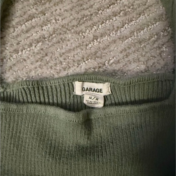 Garage Olive Ribbed Cropped Tank - Picture 2 of 2